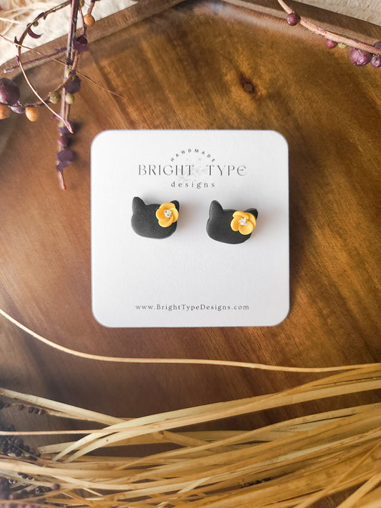 Spooky Cute Cat Studs