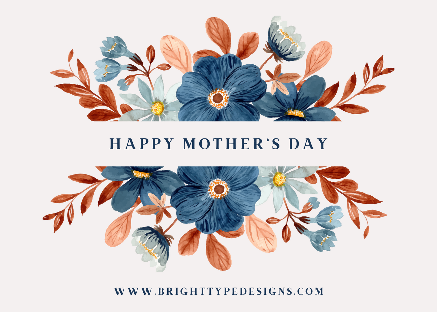 Gift Card- Happy Mothers Day (blue flowers)